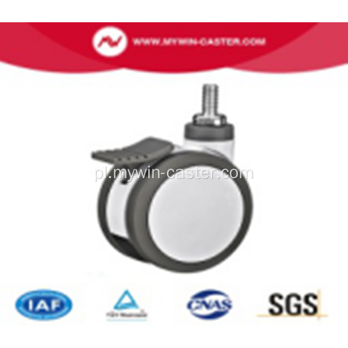 3-calowy gwintowany trzpień obrotowy i materiał PA z uchwytem i podwójnym kółkiem